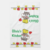 Muis Mice Cheese Red Hearts Kitchen Handdoeken (Verticaal)