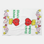 Muis Mice Cheese Red Hearts Kitchen Handdoeken (Horizontaal)