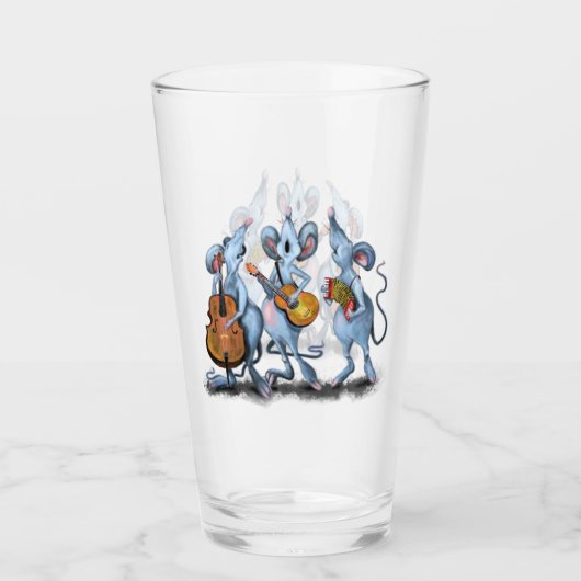 Muis Muziek Band Grappig Glas (Voorkant)