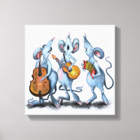 Muis Muzikale Band Grappige Canvas Print