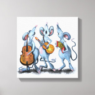 Muis Muzikale Band Grappige Canvas Print