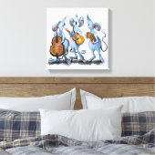 Muis Muzikale Band Grappige Canvas Print (Insitu (Slaapkamer))
