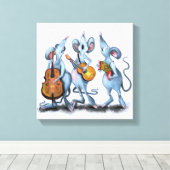 Muis Muzikale Band Grappige Canvas Print (Insitu (Houten vloer))