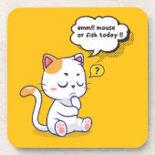 Muis of vis? – grappig huisdier – Deep Thinking Ca Bier Onderzetter (Voorkant)