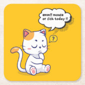 Muis of vis? – grappig huisdier – Deep Thinking Ca Kartonnen Onderzetters (Voorkant)