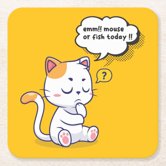 Muis of vis? – grappig huisdier – Deep Thinking Ca Kartonnen Onderzetters (Voorkant)