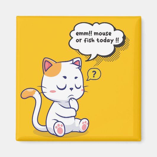 Muis of vis? – grappig huisdier – Deep Thinking Ca Magneet (Voorkant)