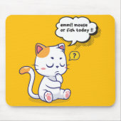 Muis of vis? – grappig huisdier – Deep Thinking Ca Muismat (Voorkant)