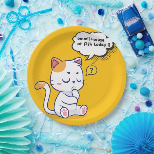 Muis of vis? – grappig huisdier – Deep Thinking Ca Papieren Bordje (Feest)