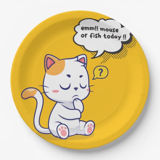 Muis of vis? – grappig huisdier – Deep Thinking Ca Papieren Bordje (Voorkant)