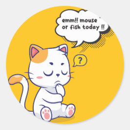 Muis of vis? – grappig huisdier – Deep Thinking Ca Ronde Sticker