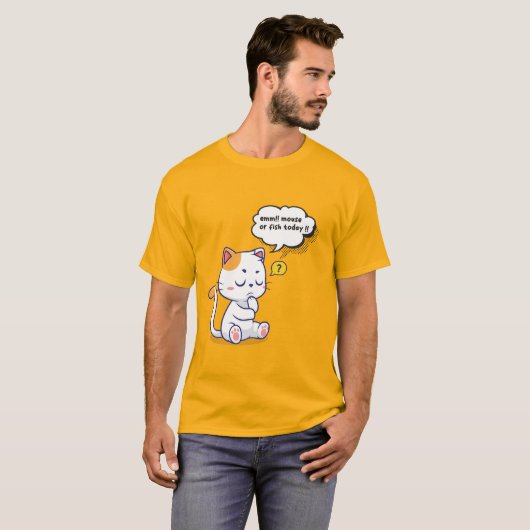 Muis of vis? – grappig huisdier – Deep Thinking Ca T-shirt (Voorkant volledig)