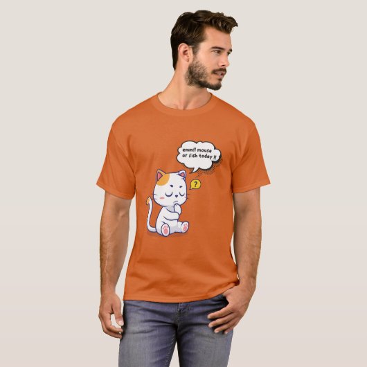 Muis of vis? – grappig huisdier – Deep Thinking Ca T-shirt (Voorkant volledig)