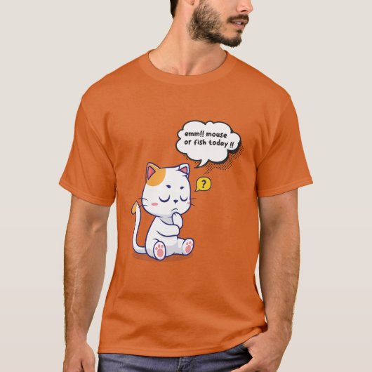 Muis of vis? – grappig huisdier – Deep Thinking Ca T-shirt (Voorkant)