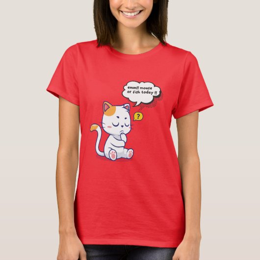 Muis of vis? – grappig huisdier – Deep Thinking Ca T-shirt (Voorkant)
