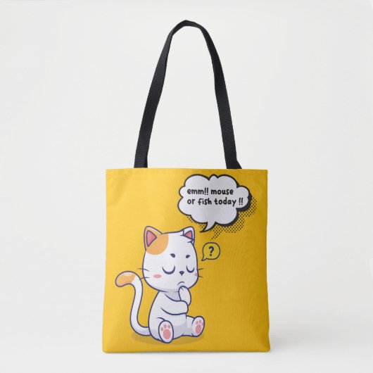 Muis of vis? – grappig huisdier – Deep Thinking Ca Tote Bag (Voorkant)
