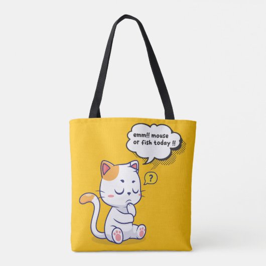 Muis of vis? – grappig huisdier – Deep Thinking Ca Tote Bag (Achterkant)