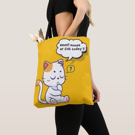 Muis of vis? – grappig huisdier – Deep Thinking Ca Tote Bag (Dichtbij)