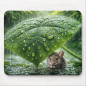 Muis onder een nat blad muismat (Voorkant)