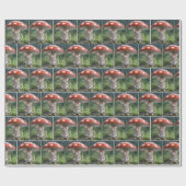 Muis onder een paddenstoel cadeaupapier (Vlak)