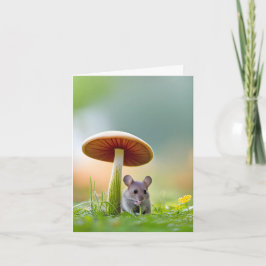 Muis onder een paddenstoel kaart