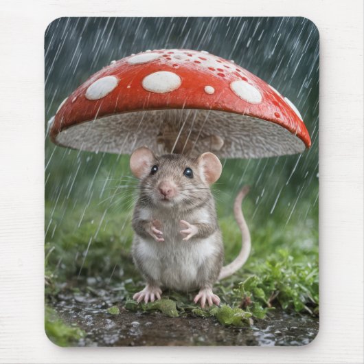 Muis onder een paddenstoel muismat (Voorkant)