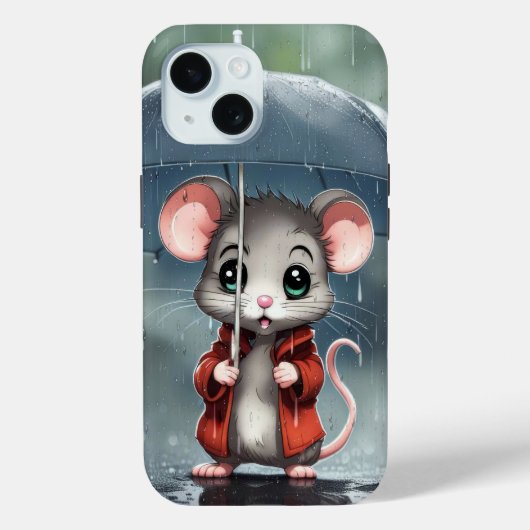 Muis onder een paraplu Case-Mate iPhone case (Achterkant)