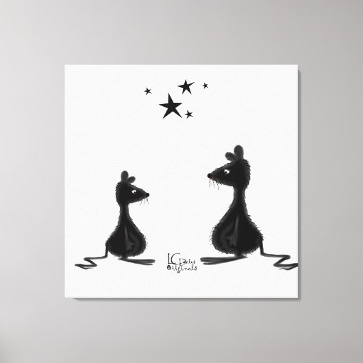 Muis ontmoet uitgerekt canvas afdruk (Voorkant)