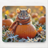 Muis op een herfstpompoen muismat (Voorkant)