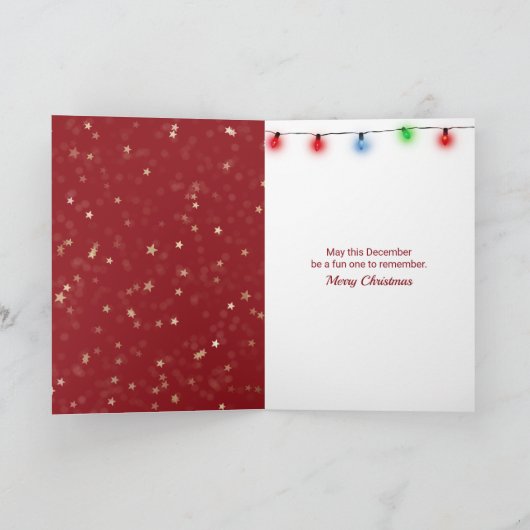 Muis op een kerstversiering feestdagen kaart (Binnen)