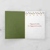 Muis op een rood kerstornament feestdagen kaart (Binnen)