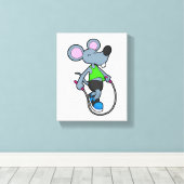 Muis op fitness met helling canvas afdruk (Insitu (Houten vloer))