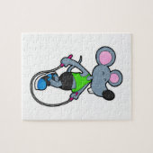 Muis op fitness met helling legpuzzel (Horizontaal)