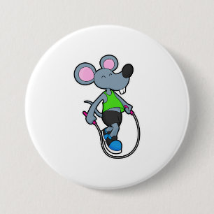 Muis op fitness met helling ronde button 7,6 cm