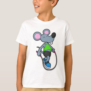 Muis op fitness met helling t-shirt