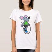 Muis op fitness met helling t-shirt (Voorkant)