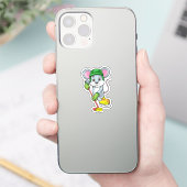 Muis op Ice hockey met Hockey stick Sticker (Telefoon)