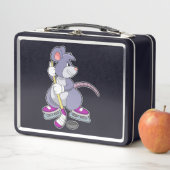 Muis op Ice hockey met ijshockeystick (In situ)