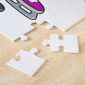 Muis op Ice hockey met ijshockeystick Legpuzzel (Zijkant)