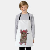 Muis op Ice hockey met ijshockeystick Schort (Gedragen)