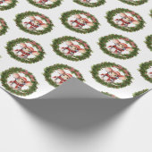 Muis op Kerstkrans Cadeaupapier (Hoek)