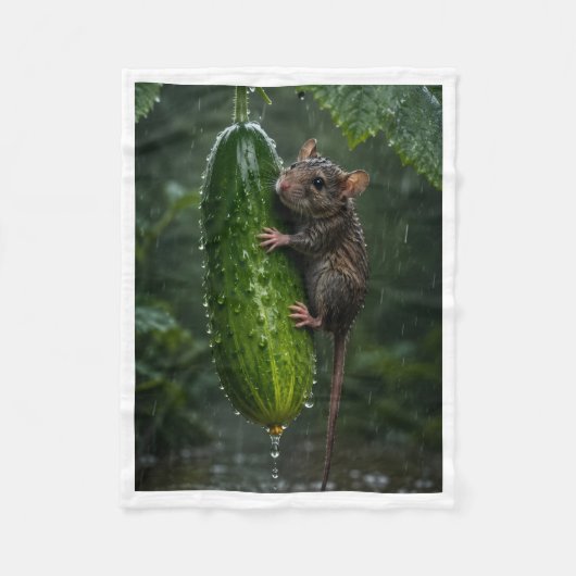 Muis op Komkommer Sherpa Deken (Voorkant)