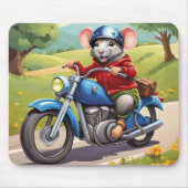 Muis op motorfiets muismat (Voorkant)