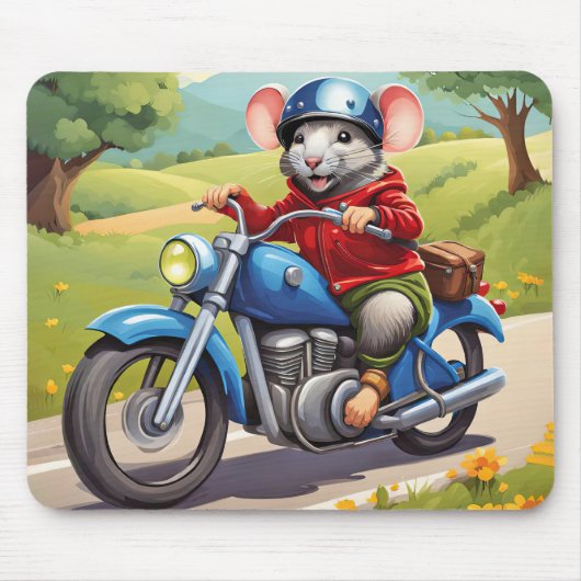 Muis op motorfiets muismat (Voorkant)