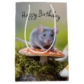 Muis op paddestoel Verjaardag Medium Cadeauzakje (Voorkant)