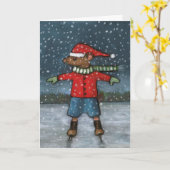 Muis op Schaats: Snow: Happy Birthday Super Star! Kaart (Gele Bloem)