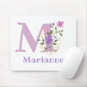 Muis Pad Initial Plus Naam & Bloemen Ontwerp Muismat (Met muis)