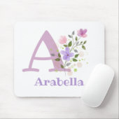 Muis Pad Initial Plus Naam & Bloemen Ontwerp Muismat (Met muis)