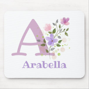 Muis Pad Initial Plus Naam & Bloemen Ontwerp Muismat