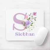 Muis Pad Initial Plus Naam & Bloemen Ontwerp Muismat (Met muis)